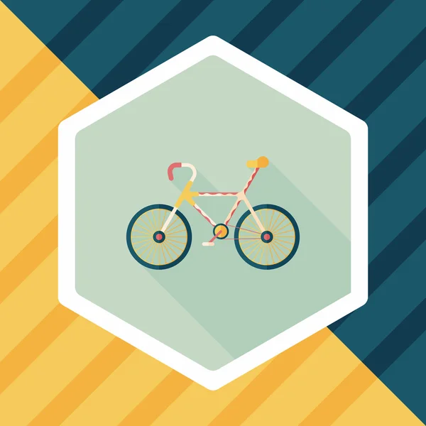 Ciclismo icono plano con sombra larga, eps10 — Vector de stock