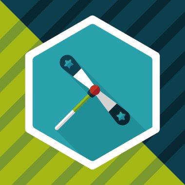 uzun gölge ile bıçaklar pervane oyuncak düz simgesi