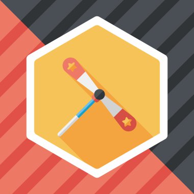 uzun gölge ile bıçaklar pervane oyuncak düz simgesi