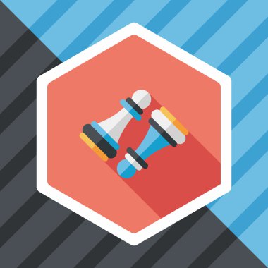 ahşap piyon satranç simgesi ile uzun gölge, eps10 daire