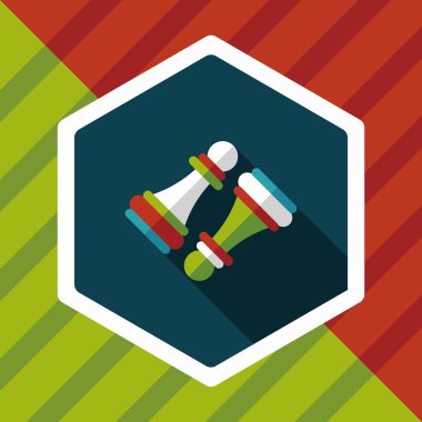 ahşap piyon satranç simgesi ile uzun gölge, eps10 daire