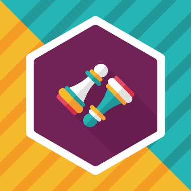 ahşap piyon satranç simgesi ile uzun gölge, eps10 daire