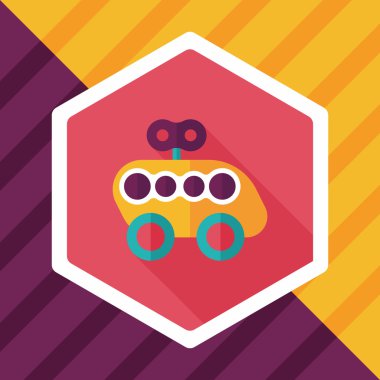 oyuncak araba uzun gölge düz simgesiyle