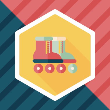 uzun gölge ile paten düz simgesi