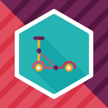 Scooter uzun gölge düz simgesi