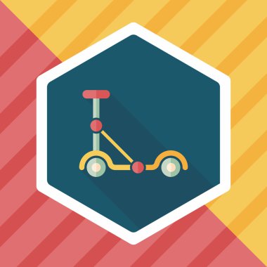 Scooter uzun gölge düz simgesi