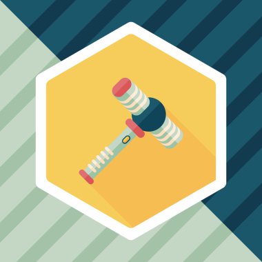 oyuncak çekiç düz simgesi ile uzun gölge, eps10