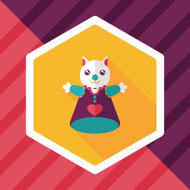 Uzun Gölge, eps10 ile kedi El kuklası düz simgesi