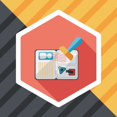 Passport simgesini, uzun gölge ile düz simgesi