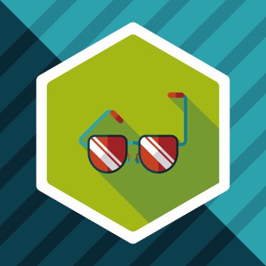 uzun gölge güneş gözlüğü düz simgesi