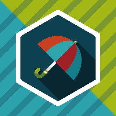 şemsiye uzun gölge düz simgesi