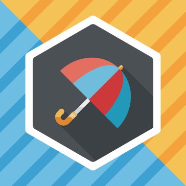 şemsiye uzun gölge düz simgesi