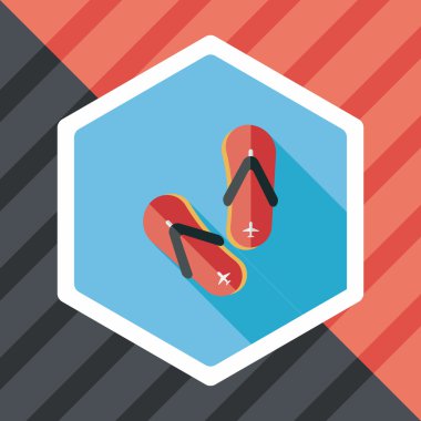 uzun gölge ile flip flop düz simgesi