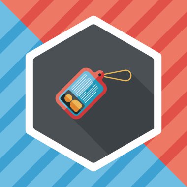 kimlik kartı ile uzun gölge düz simgesi