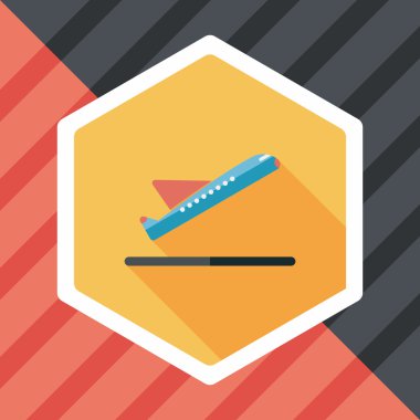 uzun gölge ile uçak düz simgesi