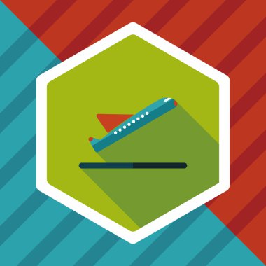 uzun gölge ile uçak düz simgesi