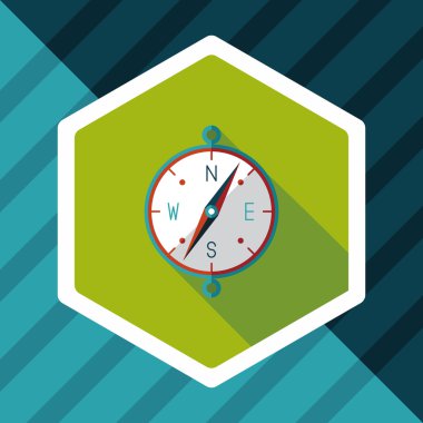 uzun gölge ile düz pusula simgesini