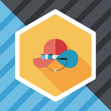 kadın şapka uzun gölge düz simgesiyle