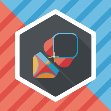 Yüzme uygun uzun gölge ile düz simgesi