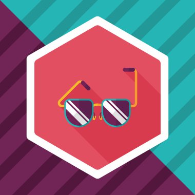 uzun gölge güneş gözlüğü düz simgesi