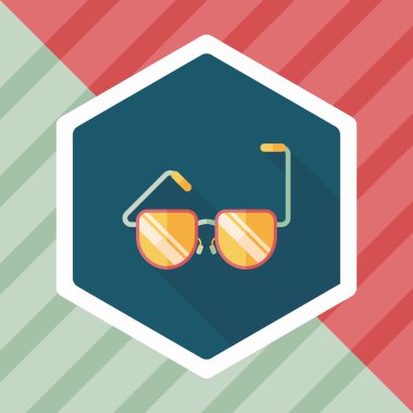 uzun gölge güneş gözlüğü düz simgesi