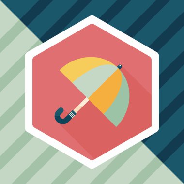 şemsiye uzun gölge düz simgesi