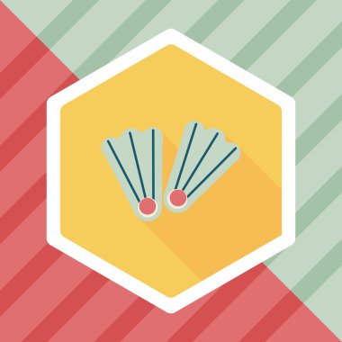 yüzgeçler uzun gölge ile dalış düz simgesi