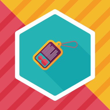 kimlik kartı ile uzun gölge düz simgesi