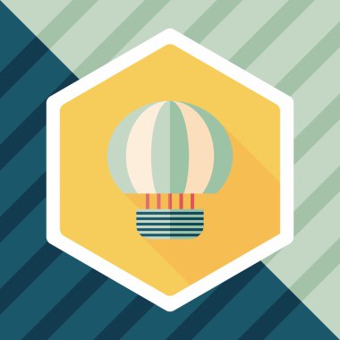 sıcak hava balonu uzun gölge düz simgesiyle