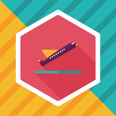 uzun gölge ile uçak düz simgesi