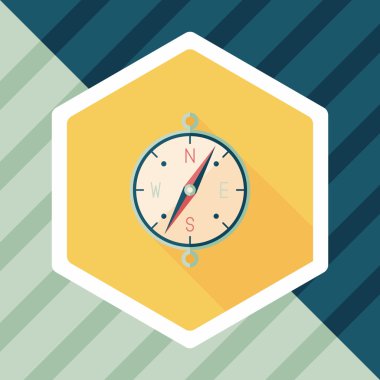 uzun gölge ile düz pusula simgesini