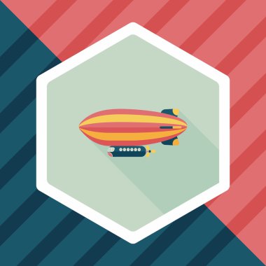 Zeplin uzun gölge düz simgesi