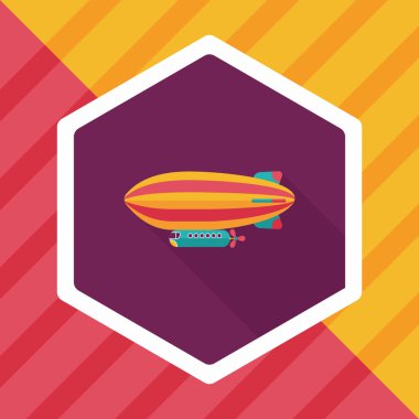 Zeplin uzun gölge düz simgesi