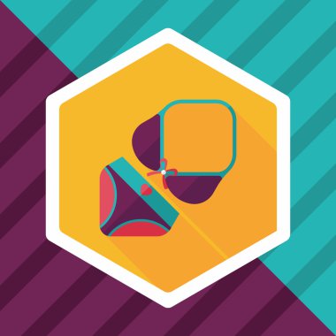 Yüzme uygun uzun gölge ile düz simgesi