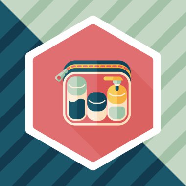 uzun gölge ile kozmetik kapları düz simgesi