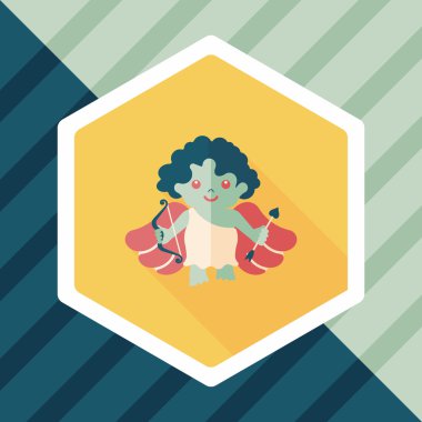 Sevgililer günü aşk tanrısı uzun gölge, eps10 düz simgesiyle