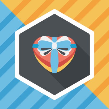 Uzun Gölge, eps10 Sevgililer günü hediyesi düz simgesiyle