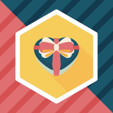 Uzun Gölge, eps10 Sevgililer günü hediyesi düz simgesiyle