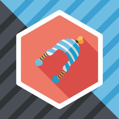 Sevgililer günü kış şapka düz simgesiyle uzun gölge, eps10