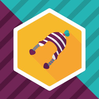 Sevgililer günü kış şapka düz simgesiyle uzun gölge, eps10