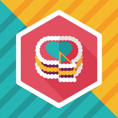 Uzun Gölge, eps10 ile Sevgililer günü pastası düz simgesi