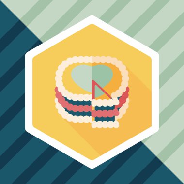 Uzun Gölge, eps10 ile Sevgililer günü pastası düz simgesi