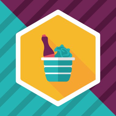 Uzun Gölge, eps10 ile Sevgililer günü şampanya düz simgesi