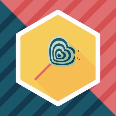 Uzun Gölge, eps10 ile Sevgililer günü lolipop düz simgesi