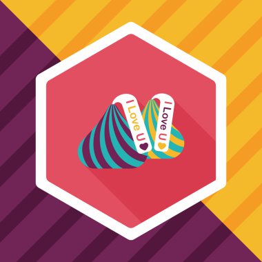 Uzun Gölge, eps10 ile Sevgililer günü çikolata düz simgesi