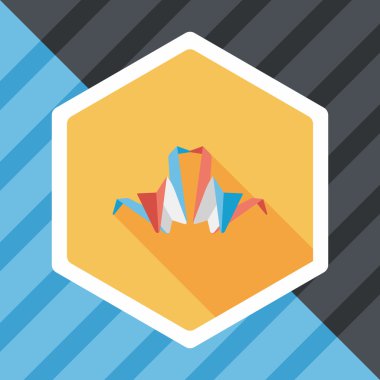 Sevgililer sevgilisi kağıt kuş düz simgesi ile uzun gölge, eps1