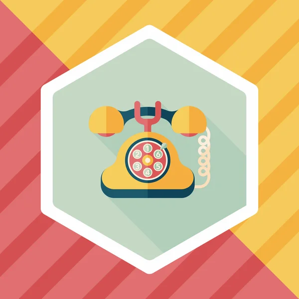 Retro telephone flat icon with long shadow,eps10 — Stock Vector