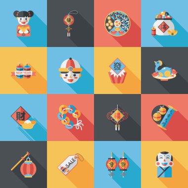 Çin yeni yılı Icons set
