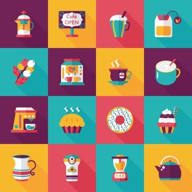 Kahve ve çay ikonu seti