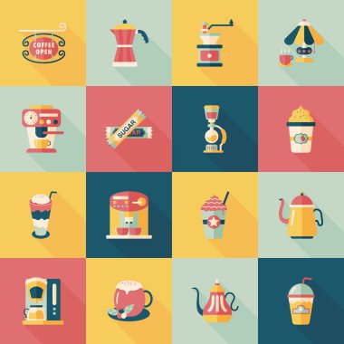 Kahve ve çay ikonu seti